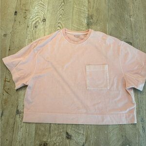 NWT Athleta Classic Cotton Crop Tee- Delicate Pink / Peach. S